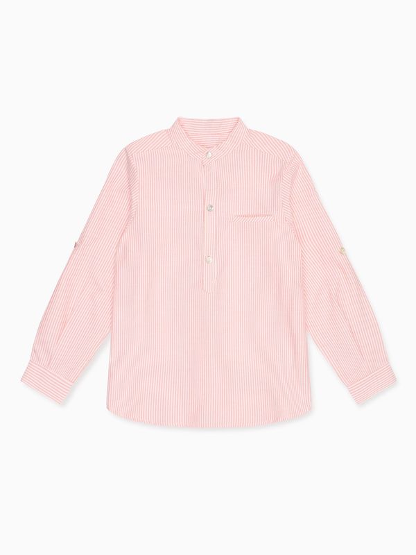 Orange Stripe Mateo Long Sleeve Boy Shirt