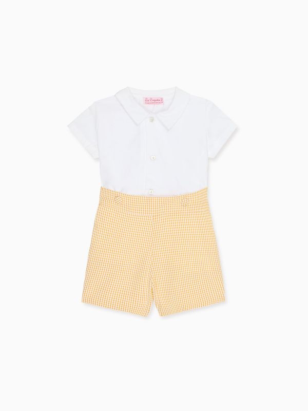 Yellow Gingham Oliver Baby Boy Set