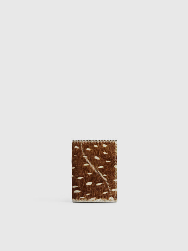 Jelsi Cannella Printed Cerbiatto/Leather Passport holder