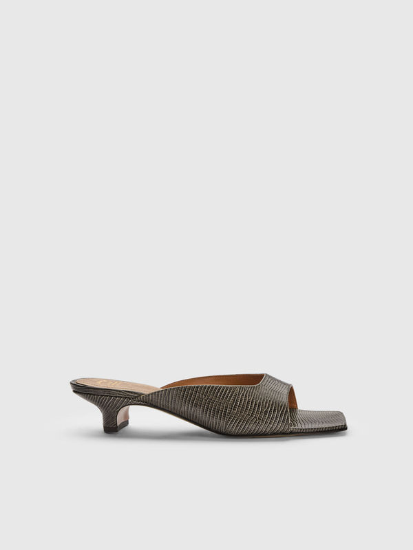 Tavenna Peltro Printed Lizard Kitten heels