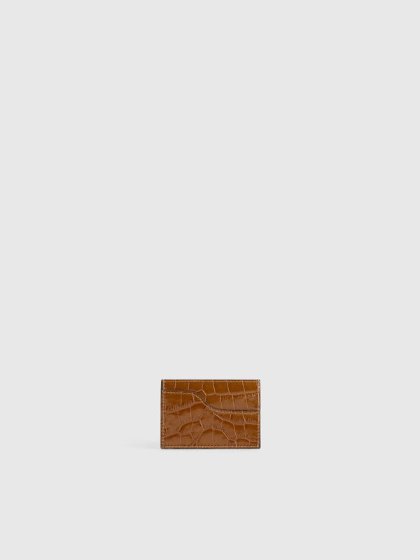 Vinci Cannella Printed Croco Card holder