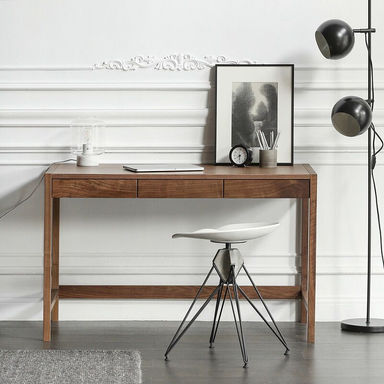 Japanese Style Free Standing Wooden Walnut Writing Desk