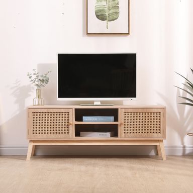 47.2" TV Stand with Adjustable Shelf & Wood Feet