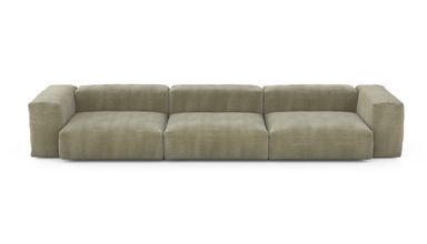 three module sofa - cord velour - khaki - 148in x 45in