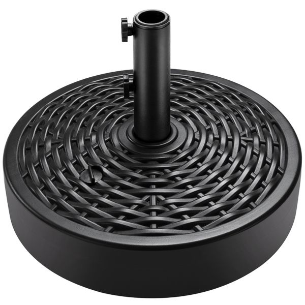 Plastic Patio Umbrella Base Pole Holder Accessory w/ 2 Adjustable Knobs
