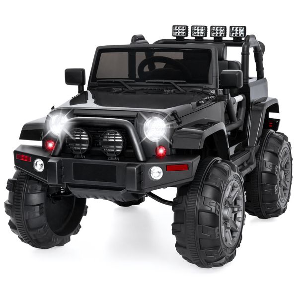 Jumbo 12V Kids Electric Ride On Car with Parent Remote, Seat Harness