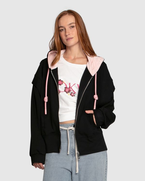 No Ordinary Love Zip Hoodie- Black