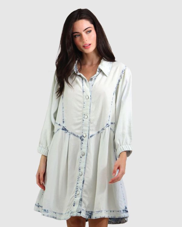 Bleached Denim Supercut Denim Dress