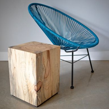 Cube Log Side Table