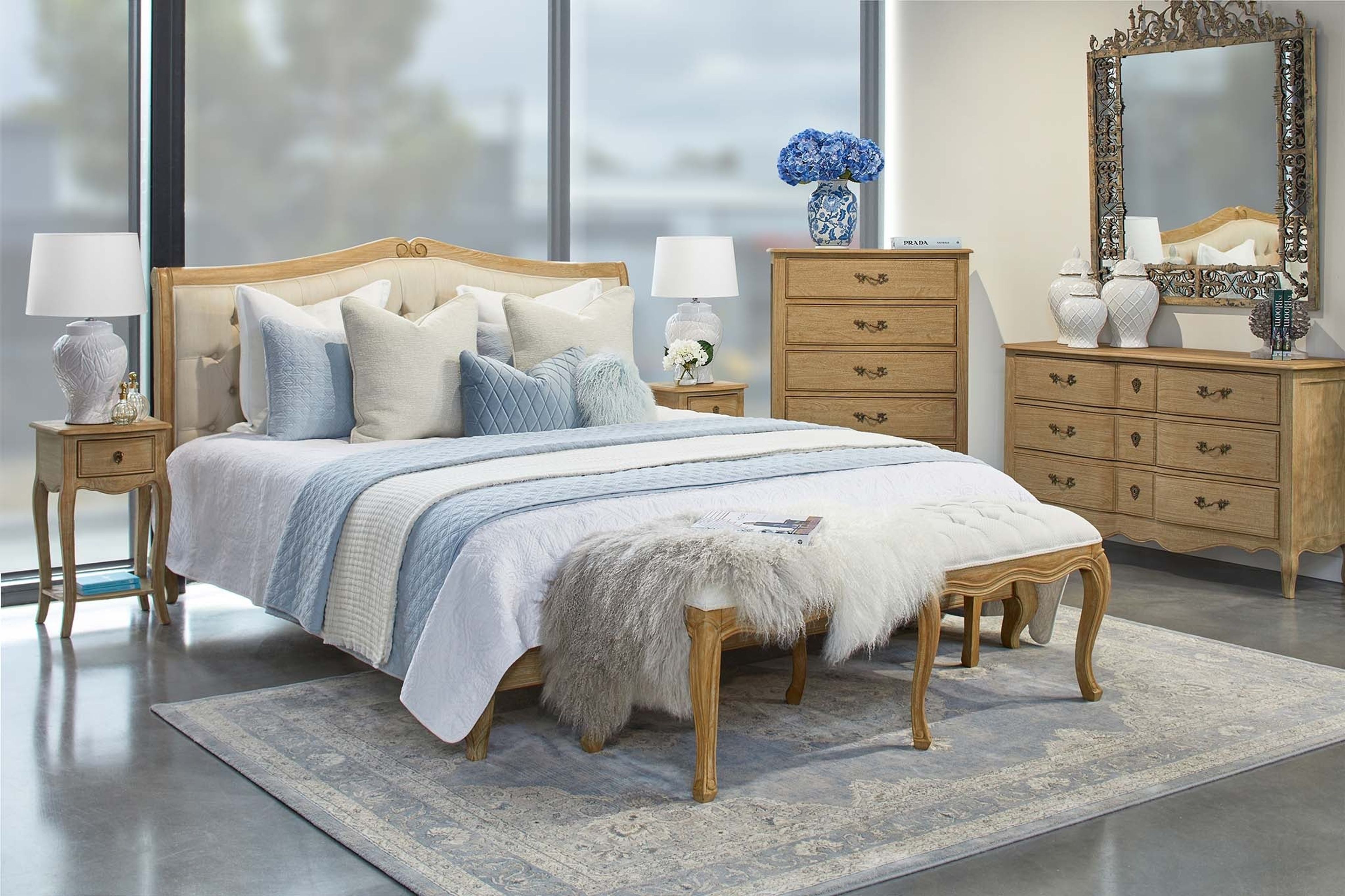 Charlotte King Bed - Elegant Upholstered Luxury Frame Australia