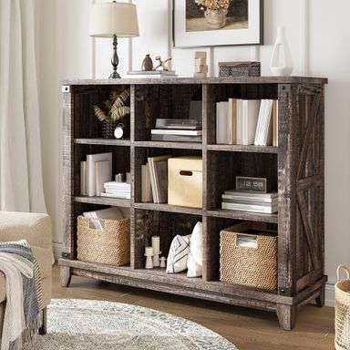 Snhomee 9-Cube Storage Organizer,  Bookshelf with Storage,for Bedroom and Home