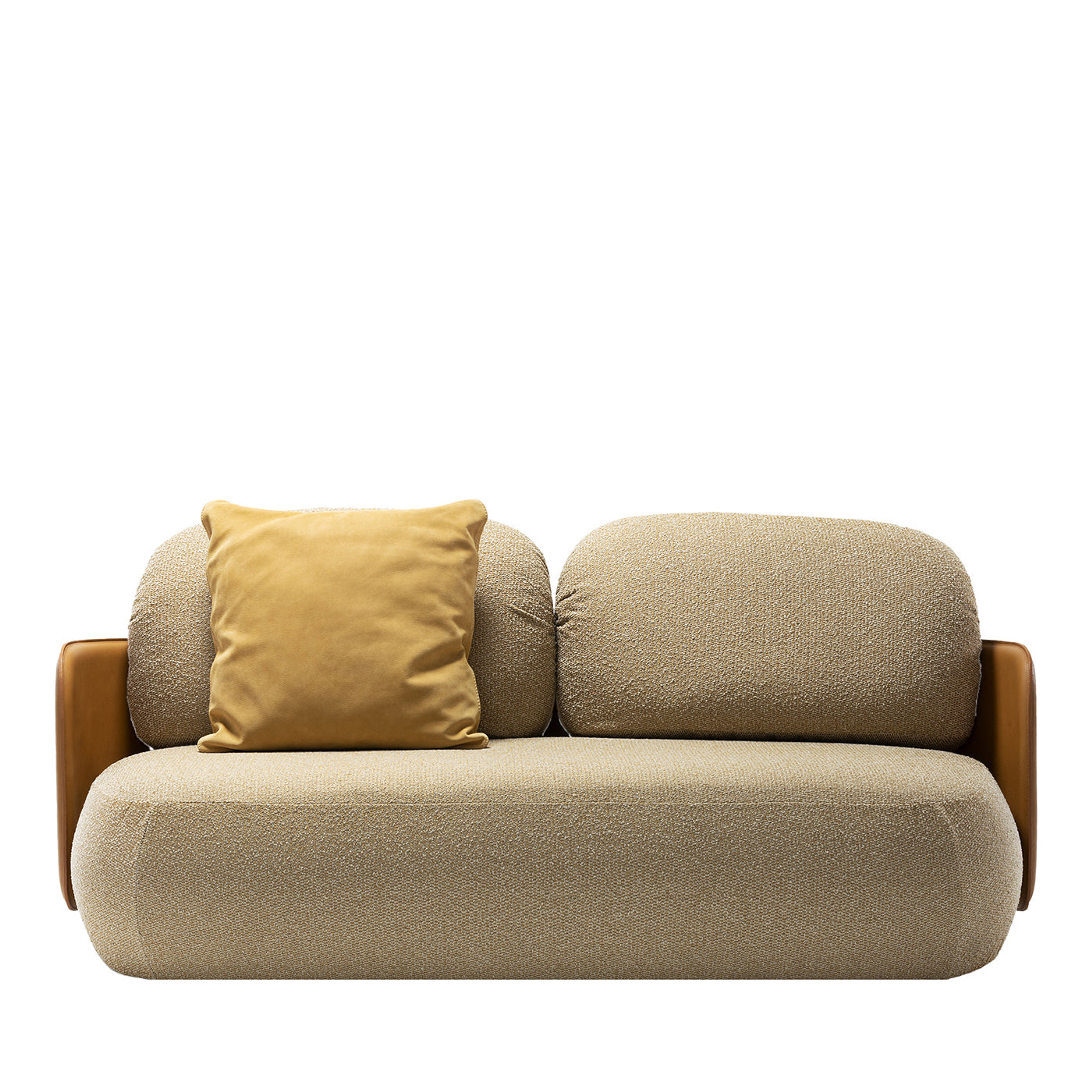 Mochi Saddle Leather & White Fabric Outdoor Sofa