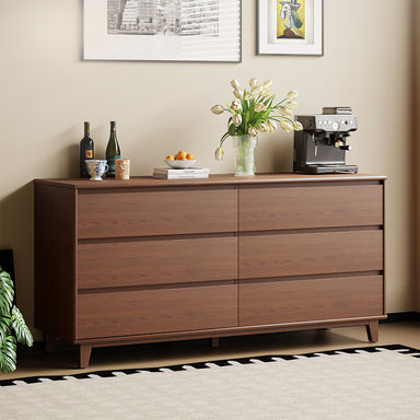 Arezzo 6 Drawers Chest, Claro Walnut
