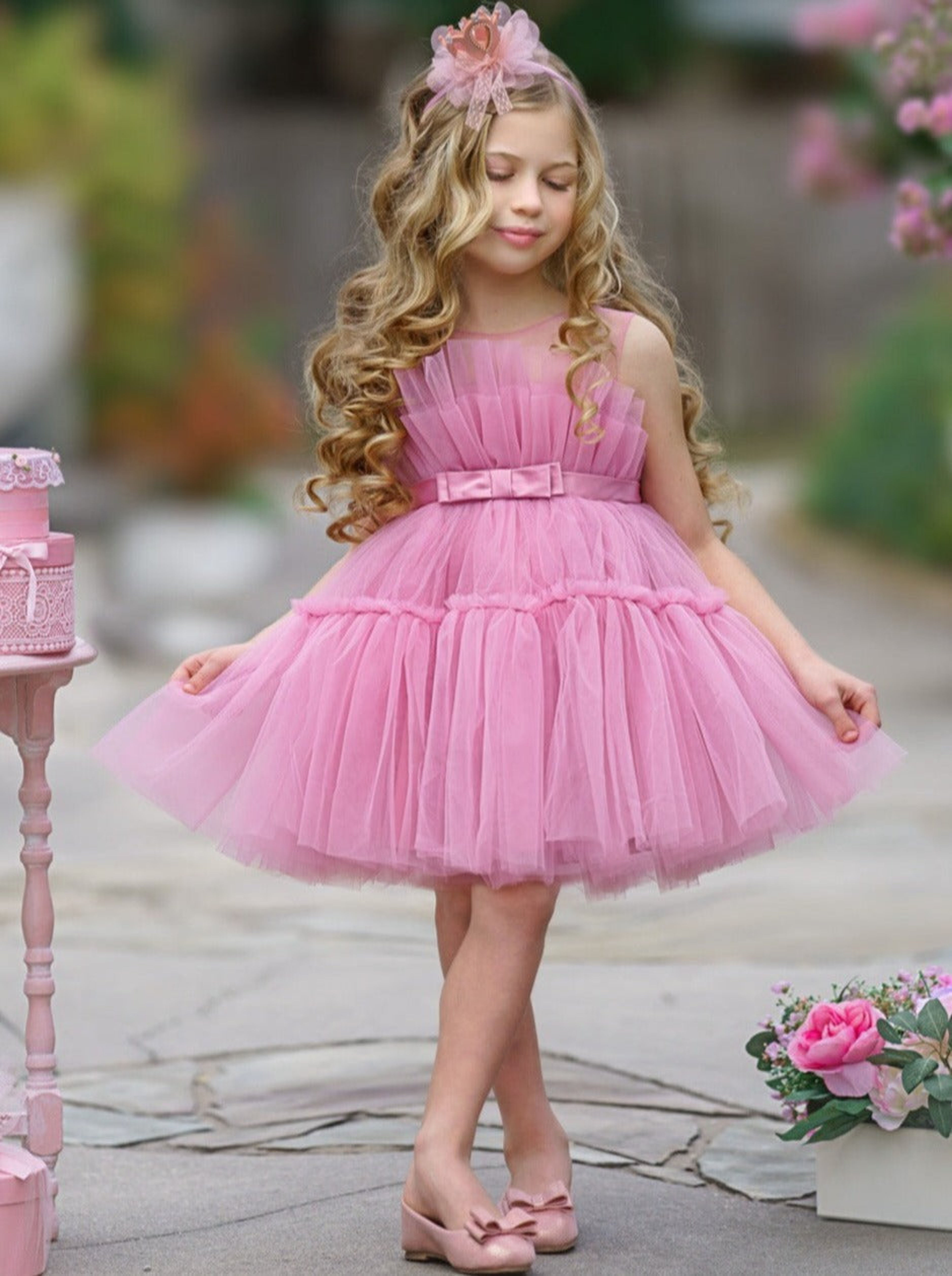 Girls Pink Princess Tulle Tutu Dress for Parties & Occasions