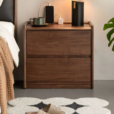 Sandalwood, Black Walnut Solid Wood Nightstand