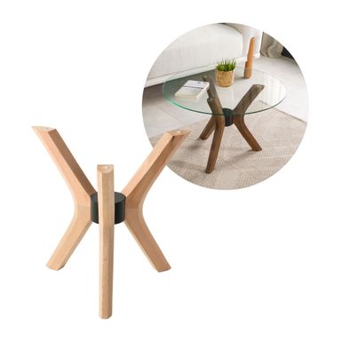 Solid Wood Round Coffee Table Base 3-Legs