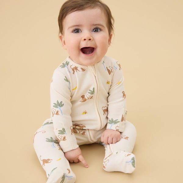 Monkeys Clever Zip Sleepsuit