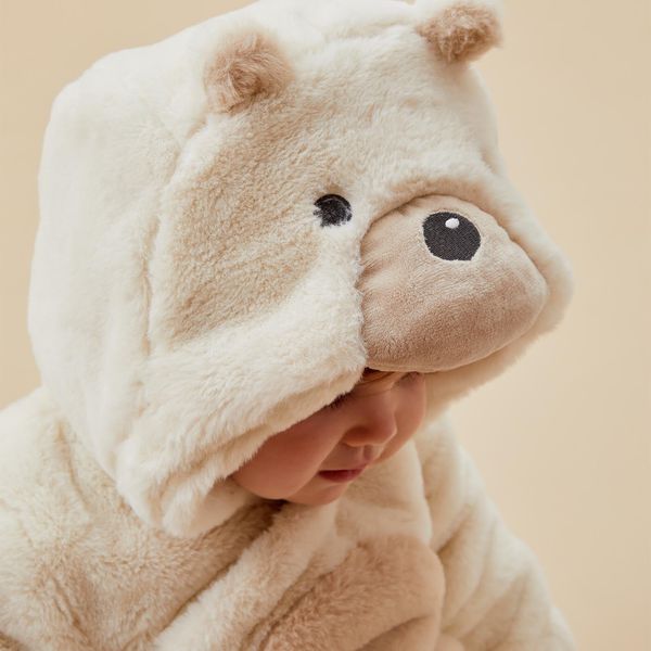 Polar Bear Faux Fur Pramsuit