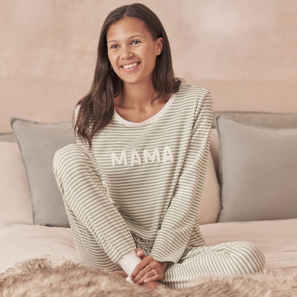Women's Striped Ribbed Pyjamas