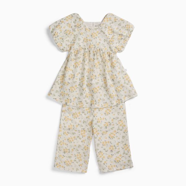 Floral Muslin Blouse & Trousers Outfit