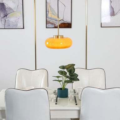 Hailie Brot Form Glas Pendelleuchte