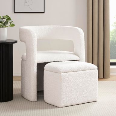 Bryony Accent Chair - Boucle Ivory