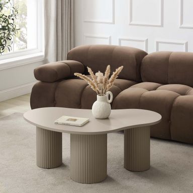 Evie Irregular Coffee Table - Taupe