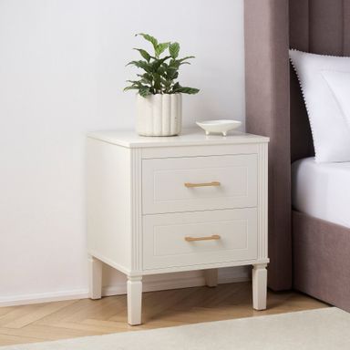 Sienna 2 Drawer Bedside Table - Natural