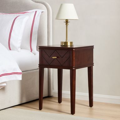 Stockholm Wood Veneer 1 Drawer Nightstand - Mahogany