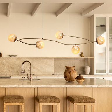 Modern 5 Light Glod Led Cracked Glass Globe Chandelier