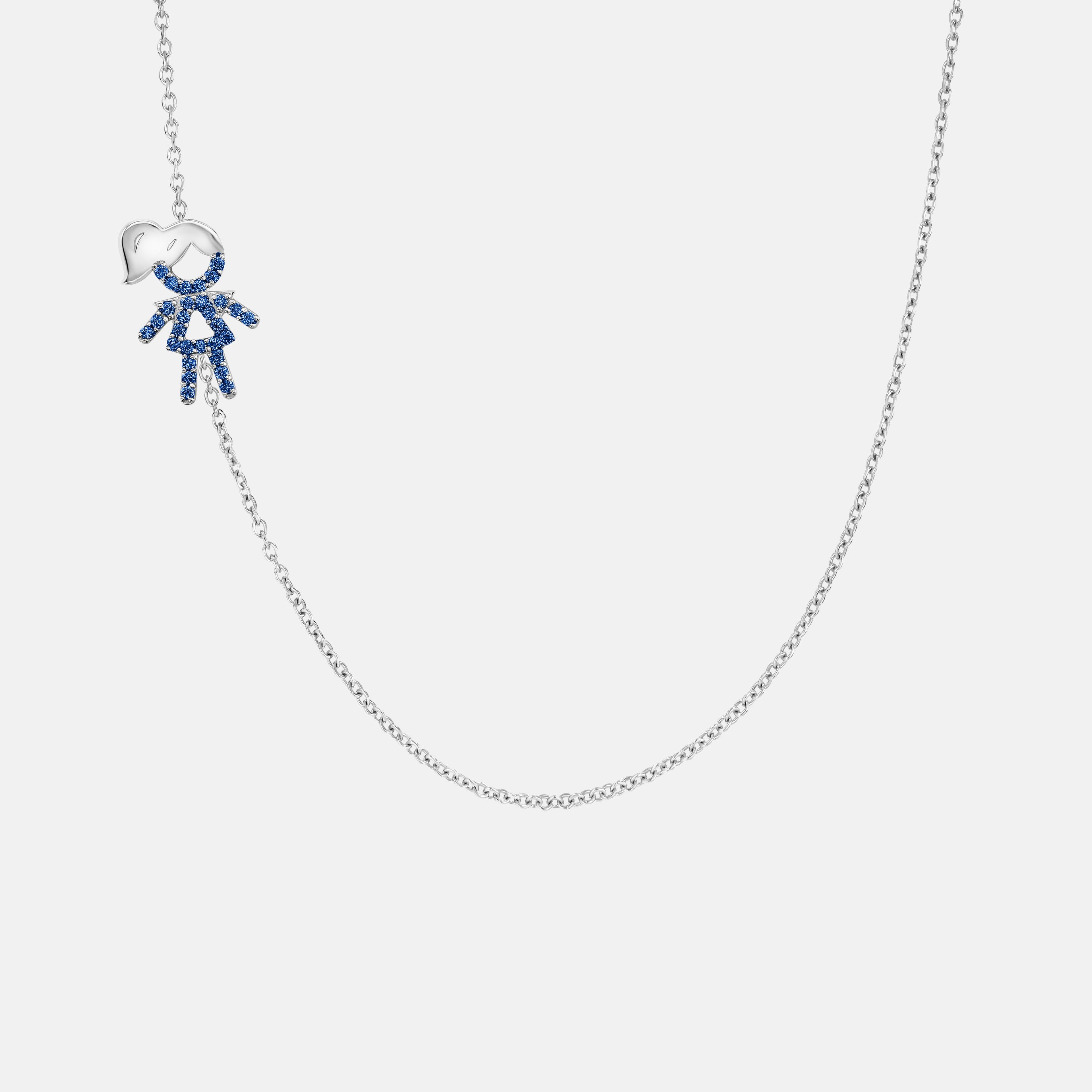Custom Girl Birthstone Necklace for One Child - Personalized Jewelry