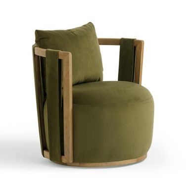 Paolo Upcycled Fabric Swivel Chair