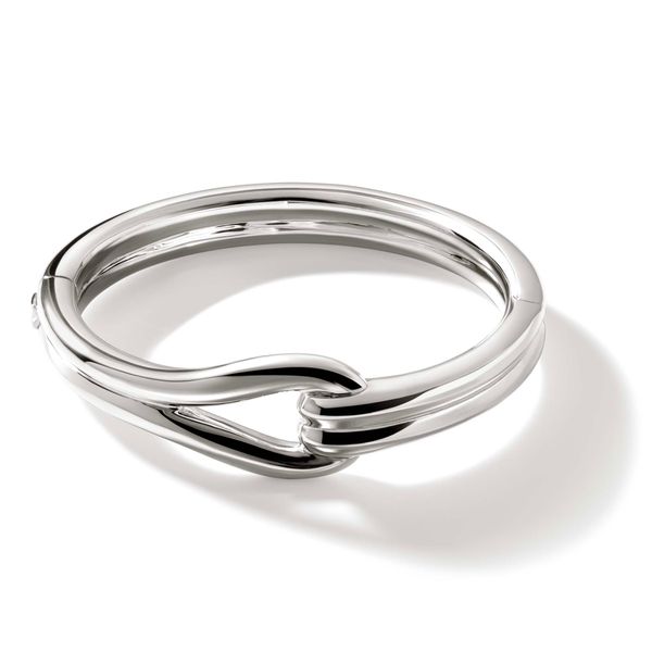 Surf Hinged Bangle, Sterling Silver, Wide|BB901085