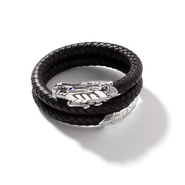 Naga Cuff, Sterling Silver, Leather|BBS60138BLBSP