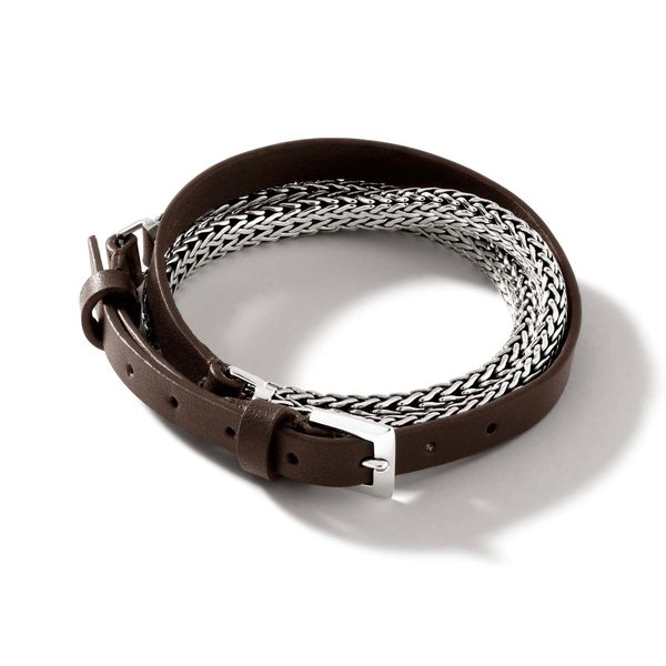 Icon Wrap, Sterling Silver, Leather|BU901047DBR