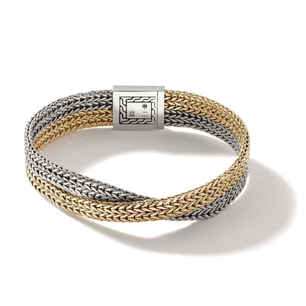 Rata Chain Crossover Bracelet, Gold, Silver|BUZ900919