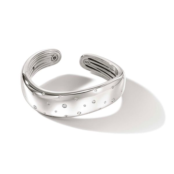 Surf Hinged Cuff, Silver, Diamonds, Wide|CBP9011152DI