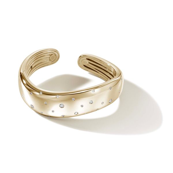 Surf Hinged Cuff, Gold, Diamonds, Wide|CGGX9011152DI