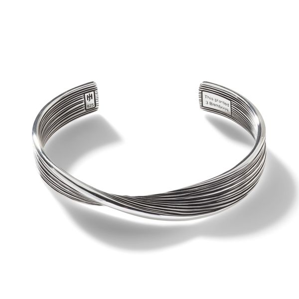 Bamboo Cuff, Sterling Silver, Slim|CU50082