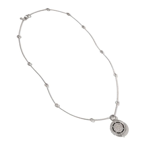 Moon Door Necklace, Sterling Silver, Diamonds|NBP301342DI
