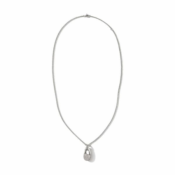 Pebble Pendant, Sterling Silver, Diamonds|NBP9012442DI