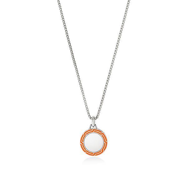Tag Necklace, Sterling Silver, Enamel|NM901156OR