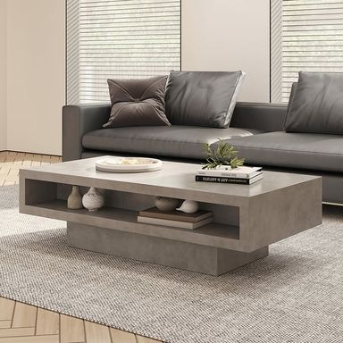 Japandi Concrete Gray Coffee Table