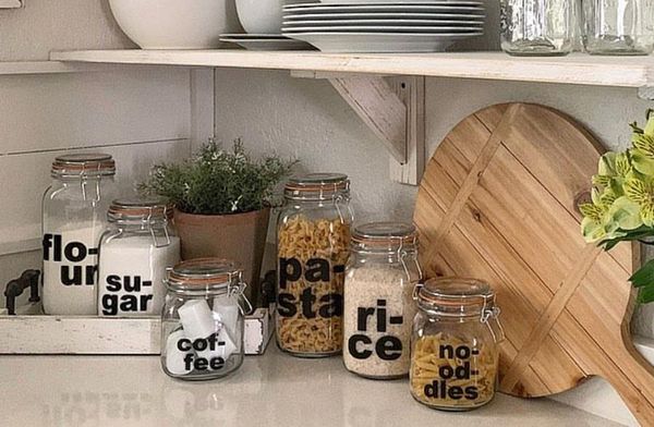 Triomphe France Glass Jar Canisters Set of 2, Pick Your Size | Retro Kitchen