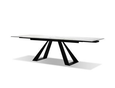 BRIDGE Double Extension Dining Table in Carrera