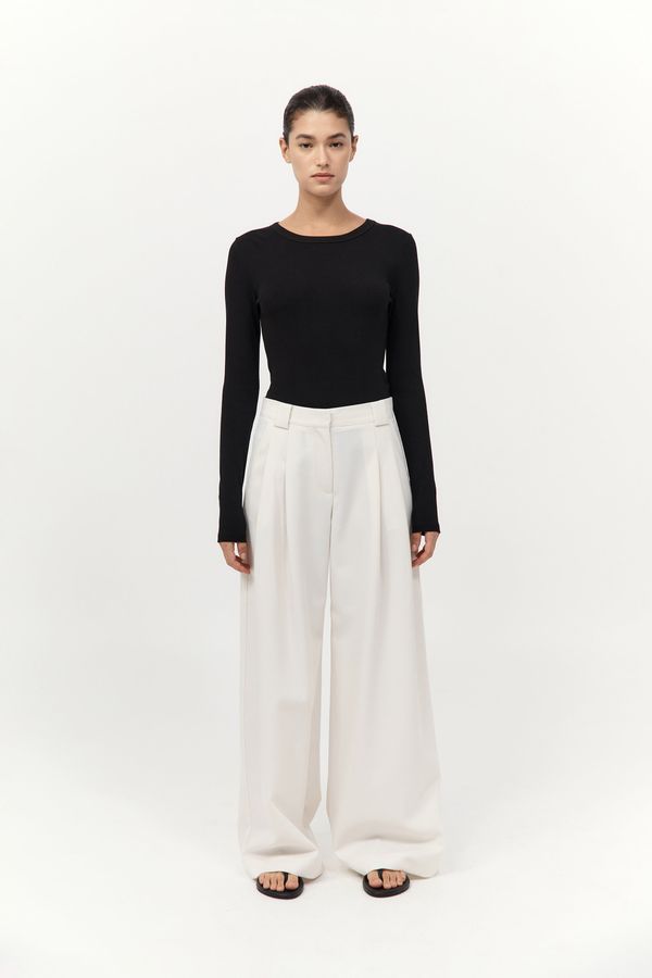 Organic Cotton Long Sleeve Top - Jet Black