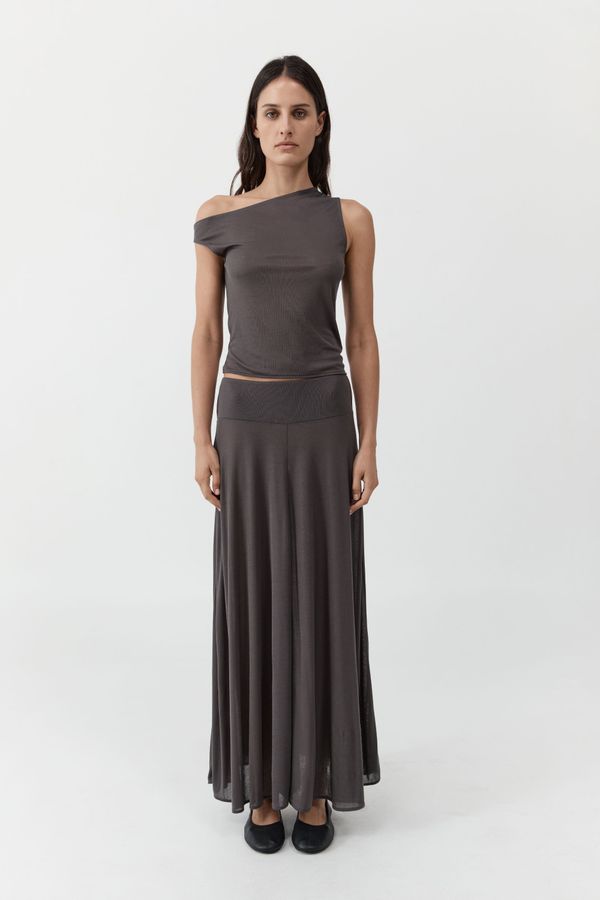 Fluid Jersey Skirt - Soot