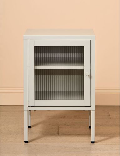 Small Simkin Bedside Cabinet in Panna Cotta Left Hand Opening