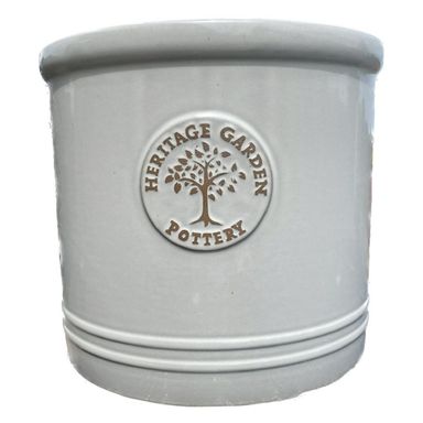 Woodlodge 30cm White/Cream Glazed Heritage Cylinder Pot