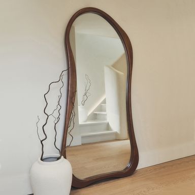 Arcurva - Large Full Length Dark Wood Irregular Mirror 170cm x 85cm